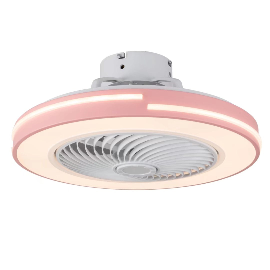 HomeRoots Compact LED Ceiling Fan and Light With Pink Finish