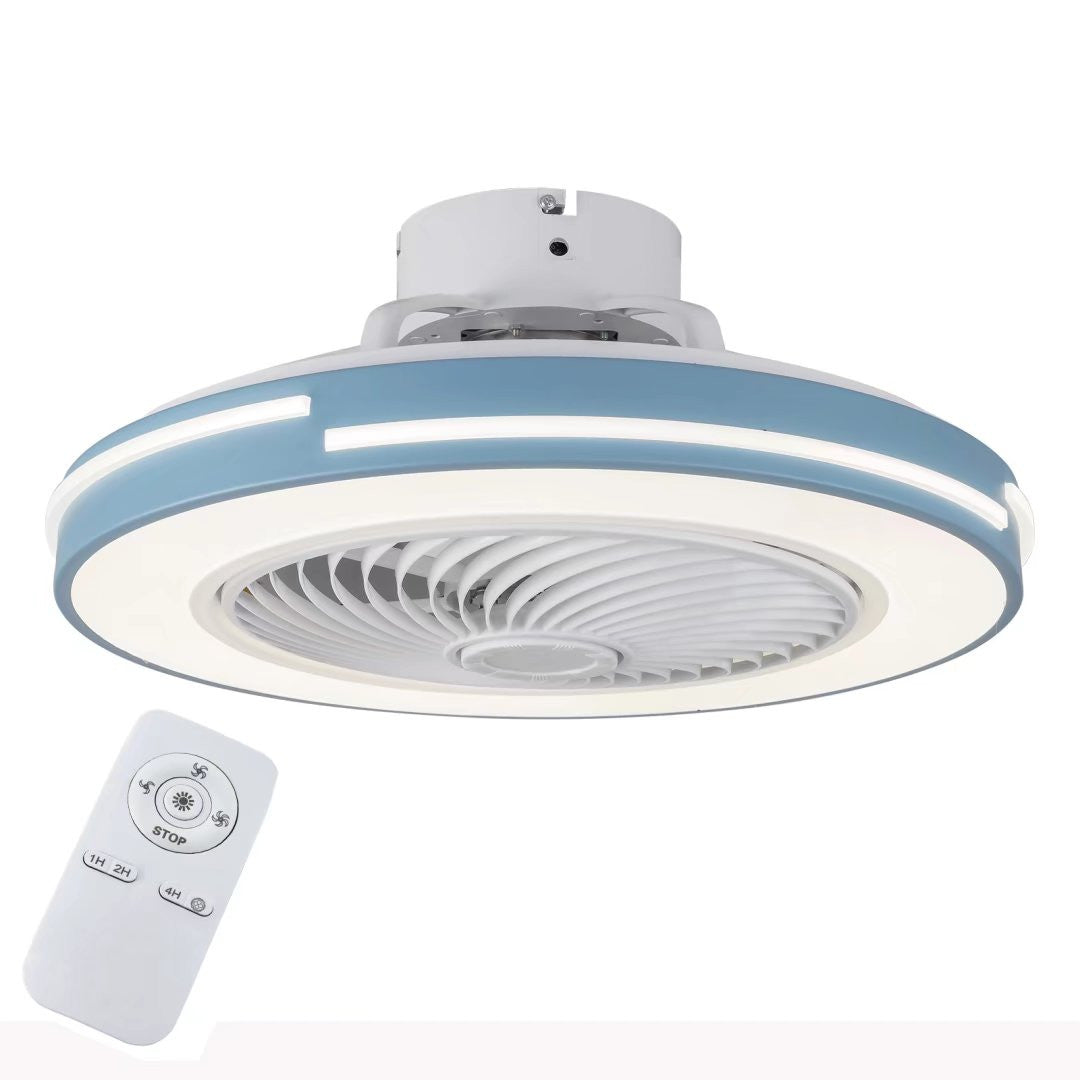 HomeRoots Compact LED Fan and Light in Blue Finish