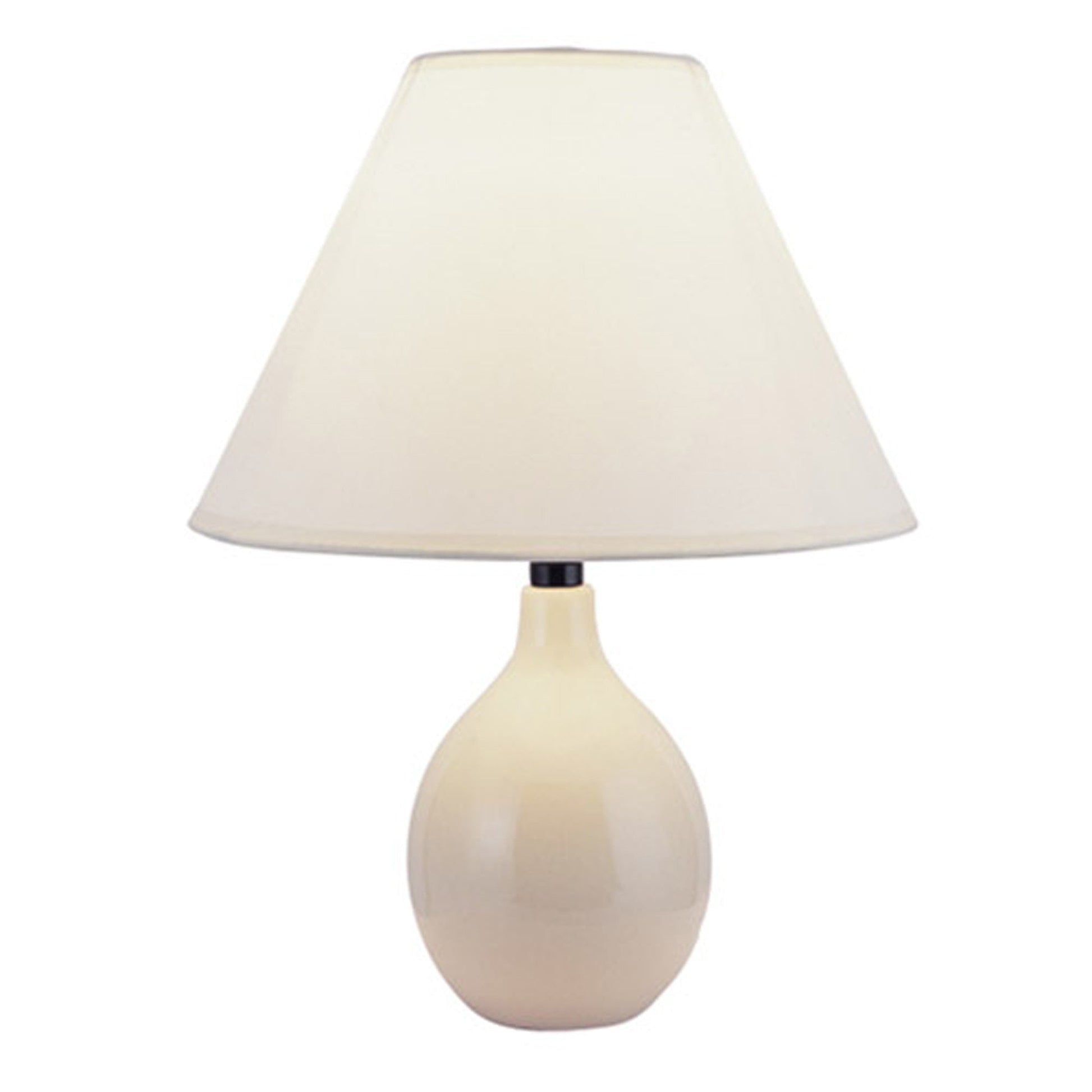 HomeRoots Contempo Bulb Ceramic Table Lamp in Beige Finish