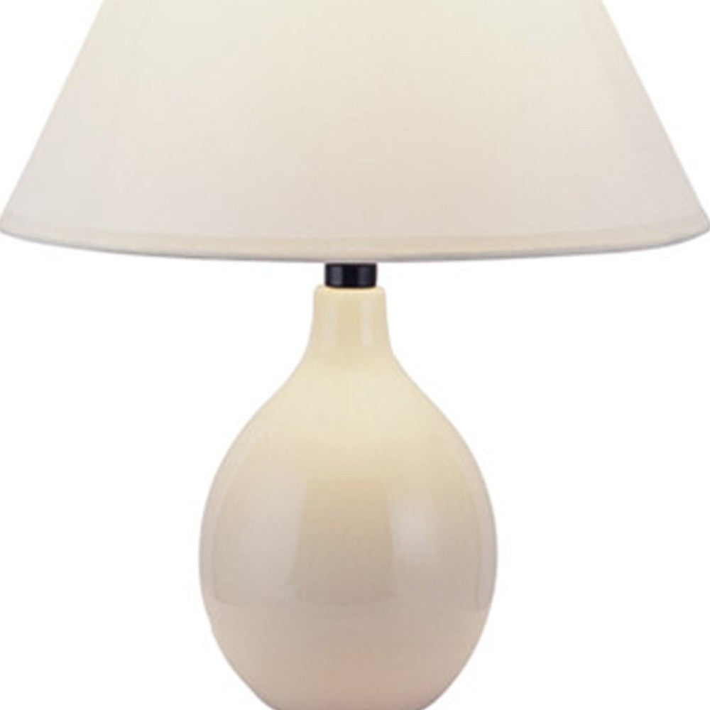 HomeRoots Contempo Bulb Ceramic Table Lamp in Beige Finish