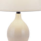 HomeRoots Contempo Bulb Ceramic Table Lamp in Beige Finish