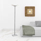 HomeRoots Contempo Oval Torchiere in Brushed Steel Metal Finish