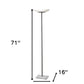HomeRoots Contempo Oval Torchiere in Brushed Steel Metal Finish