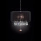 HomeRoots Contempo Silver Ceiling Lamp With Black Shade and Crystal Accents