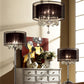 HomeRoots Contempo Silver Ceiling Lamp With Black Shade and Crystal Accents