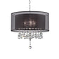 HomeRoots Contempo Silver Ceiling Lamp With Black Shade and Crystal Accents