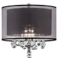 HomeRoots Contempo Silver Floor Lamp With Black Shade and Crystal Accents