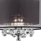 HomeRoots Contempo Silver Floor Lamp With Black Shade and Crystal Accents