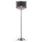 HomeRoots Contempo Silver Floor Lamp With Black Shade and Crystal Accents