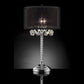 HomeRoots Contempo Silver Table Lamp with Black Shade and Crystal Accents