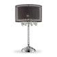 HomeRoots Contempo Silver Table Lamp with Black Shade and Crystal Accents