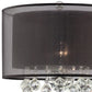 HomeRoots Contempo Silver Table Lamp with Black Shade and Crystal Accents