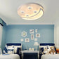 HomeRoots Contemporary Acrylic Moon And Stars Ceiling Lamp in White Finish