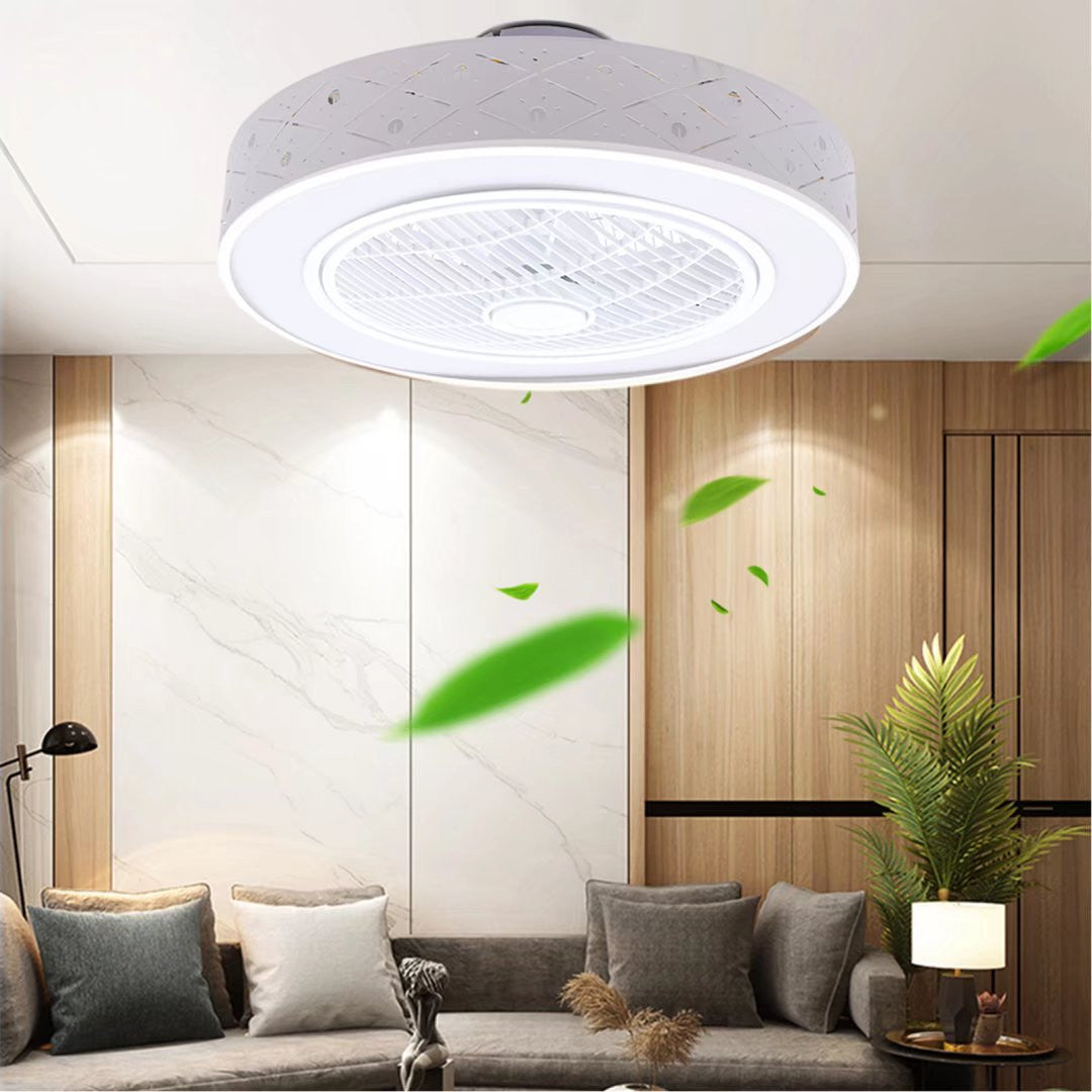 HomeRoots Contemporary Ceiling Ceiling Fan and Light in White Finish