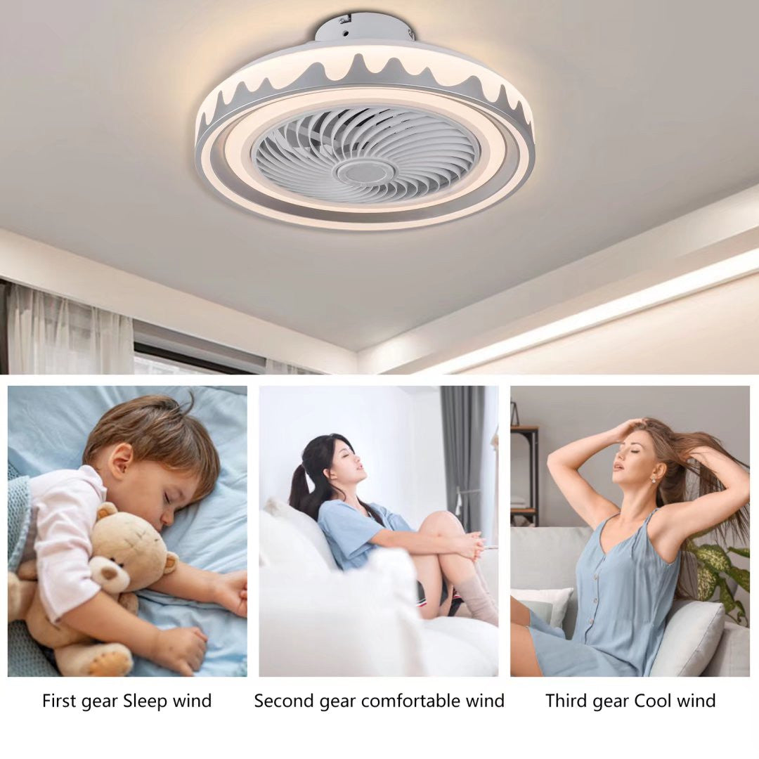 HomeRoots Contemporary Ceiling Fan And Light in Gray Finish