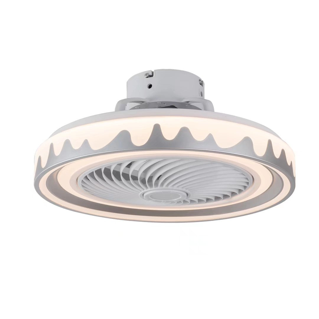 HomeRoots Contemporary Ceiling Fan And Light in Gray Finish