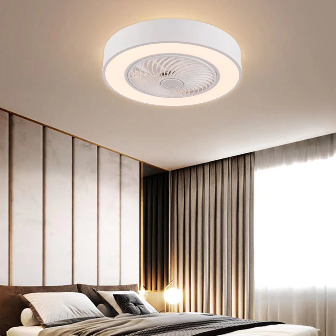 HomeRoots Contemporary Ceiling Lamp And Fan in White Finish