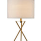 HomeRoots Contemporary Geo Table Lamp With White Shade in Gold Finish