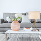 HomeRoots Contemporary Geo Table Lamp With White Shade in Gold Finish