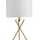 HomeRoots Contemporary Geo Table Lamp With White Shade in Gold Finish