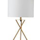 HomeRoots Contemporary Geo Table Lamp With White Shade in Gold Finish