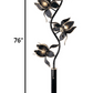HomeRoots Contemporary Glass Floral Table Lamp in Black Finish