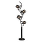 HomeRoots Contemporary Glass Floral Table Lamp in Black Finish