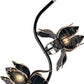 HomeRoots Contemporary Glass Floral Table Lamp in Black Finish