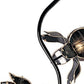 HomeRoots Contemporary Glass Floral Table Lamp in Black Finish