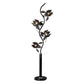 HomeRoots Contemporary Glass Floral Table Lamp in Black Finish