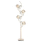 HomeRoots Contemporary Glass Floral Table Lamp in White Finish