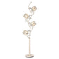 HomeRoots Contemporary Glass Floral Table Lamp in White Finish
