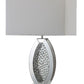 HomeRoots Contemporary Glass Table Lamp With Rectangular Shade in Silver Finish