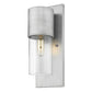 HomeRoots Contemporary Glass Wall Light With Brushed Silver Finish