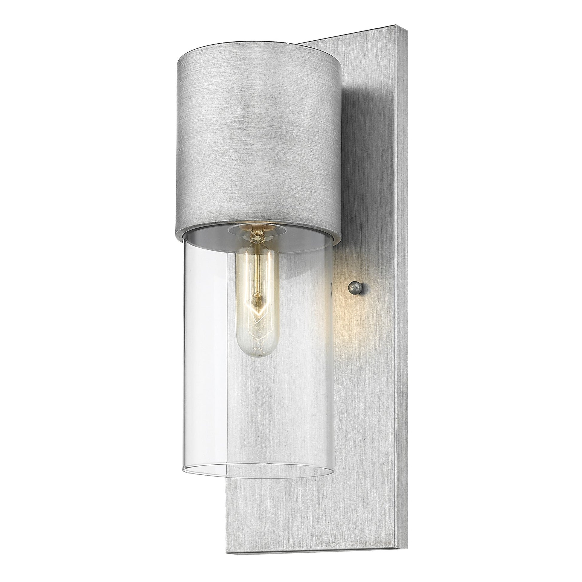HomeRoots Contemporary Glass Wall Light With Brushed Silver Finish