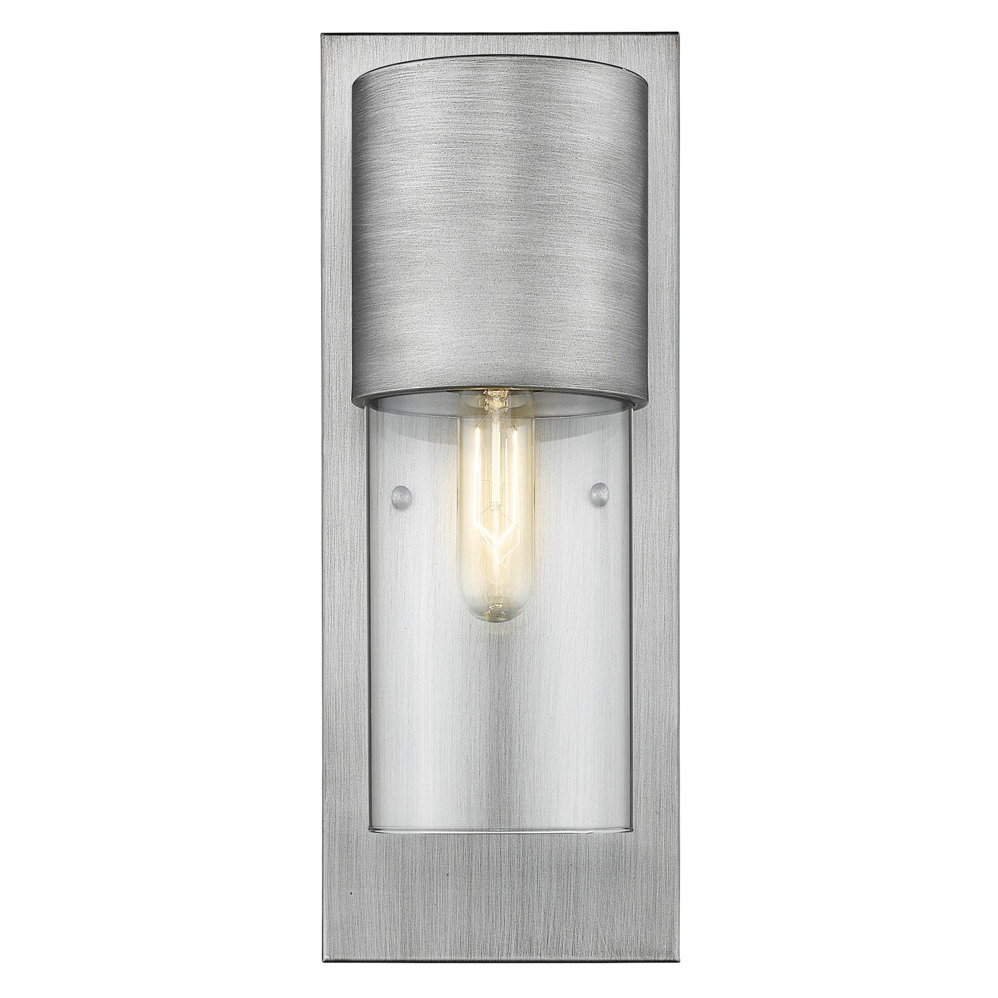 HomeRoots Contemporary Glass Wall Light With Brushed Silver Finish