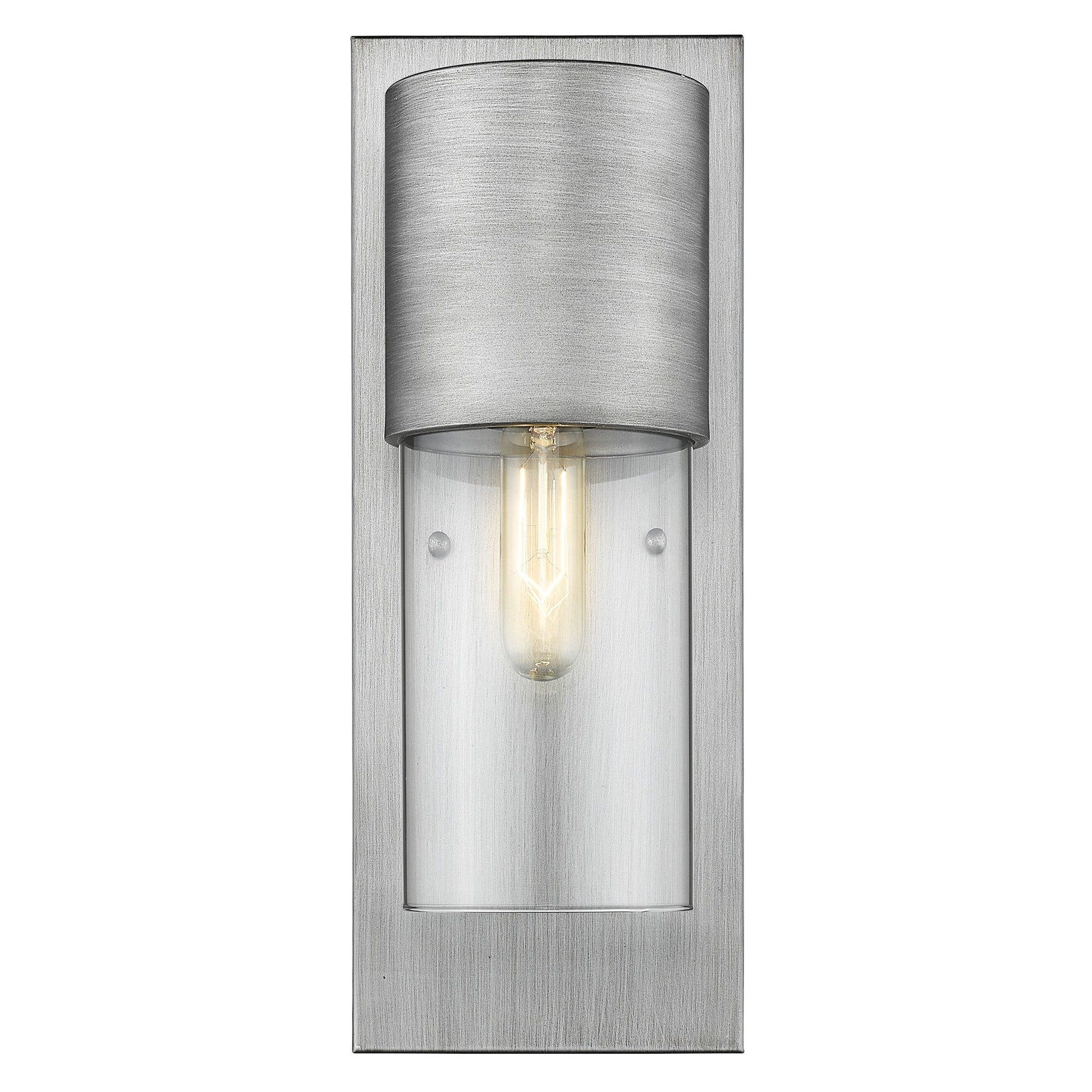 HomeRoots Contemporary Glass Wall Light With Brushed Silver Finish