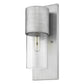 HomeRoots Contemporary Glass Wall Light With Brushed Silver Finish