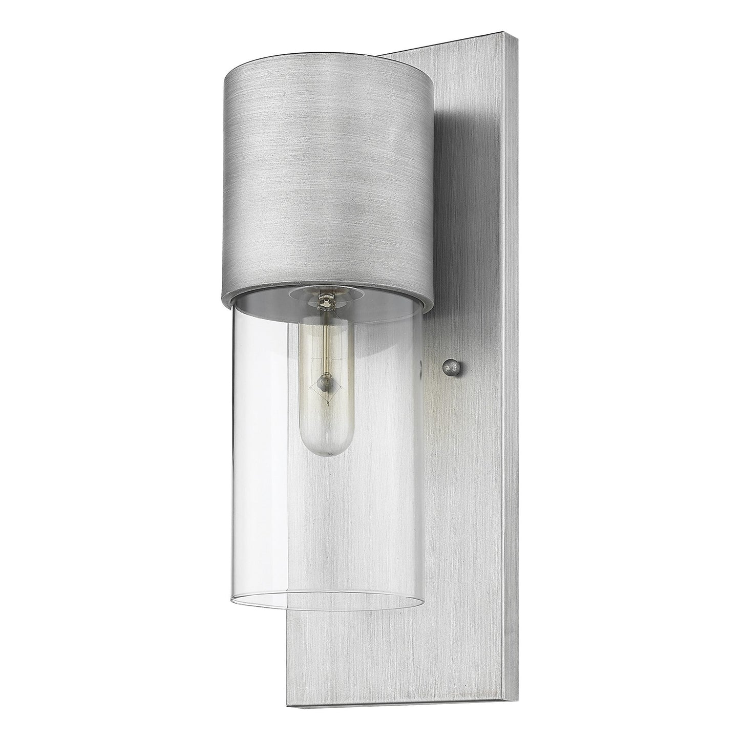HomeRoots Contemporary Glass Wall Light With Brushed Silver Finish