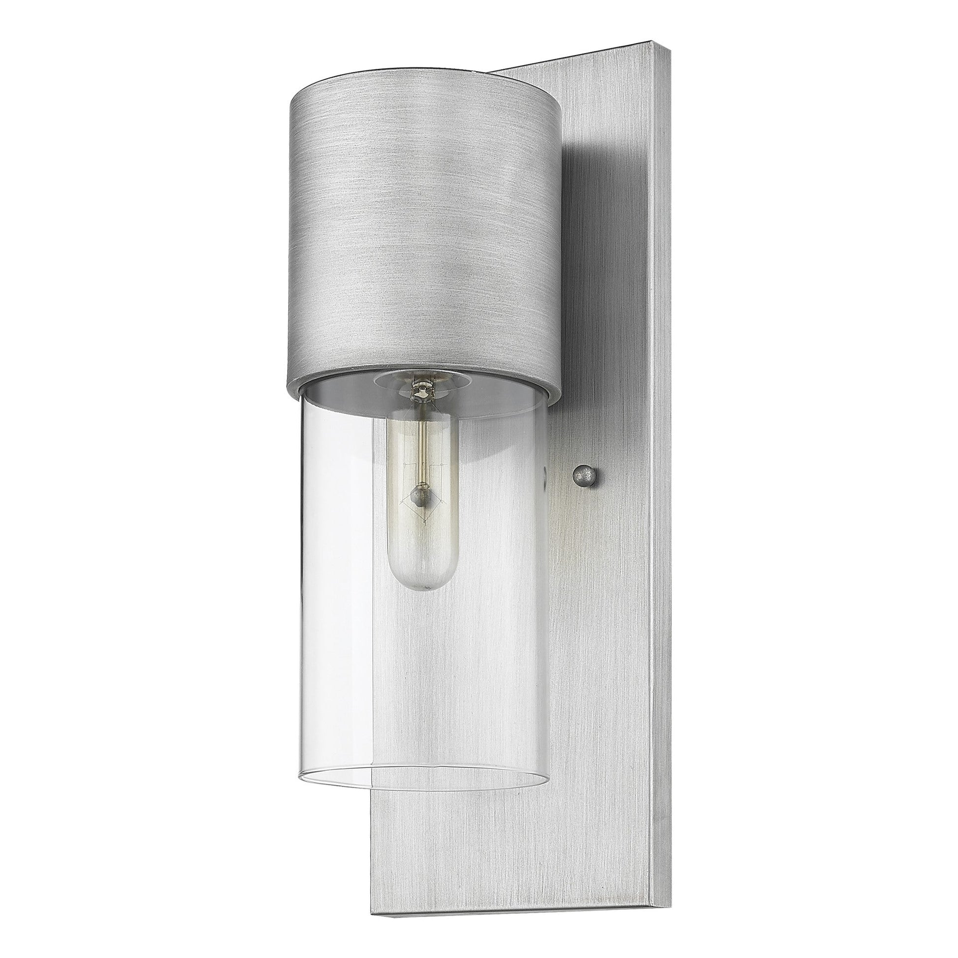 HomeRoots Contemporary Glass Wall Light With Brushed Silver Finish