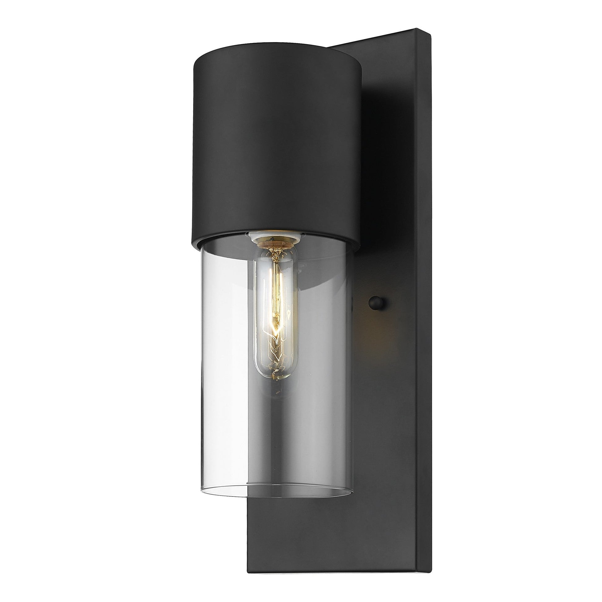 HomeRoots Contemporary Glass Wall Light With Matte Black Finish