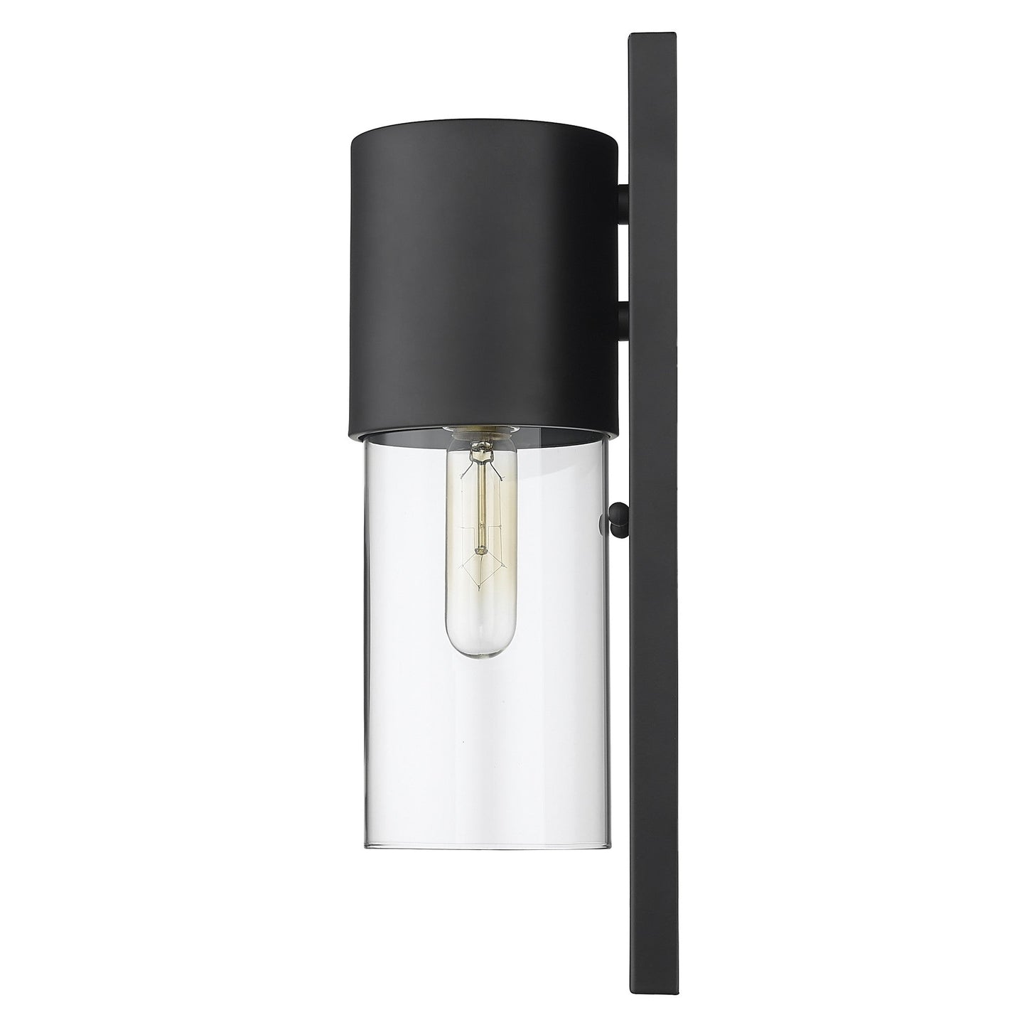 HomeRoots Contemporary Glass Wall Light With Matte Black Finish