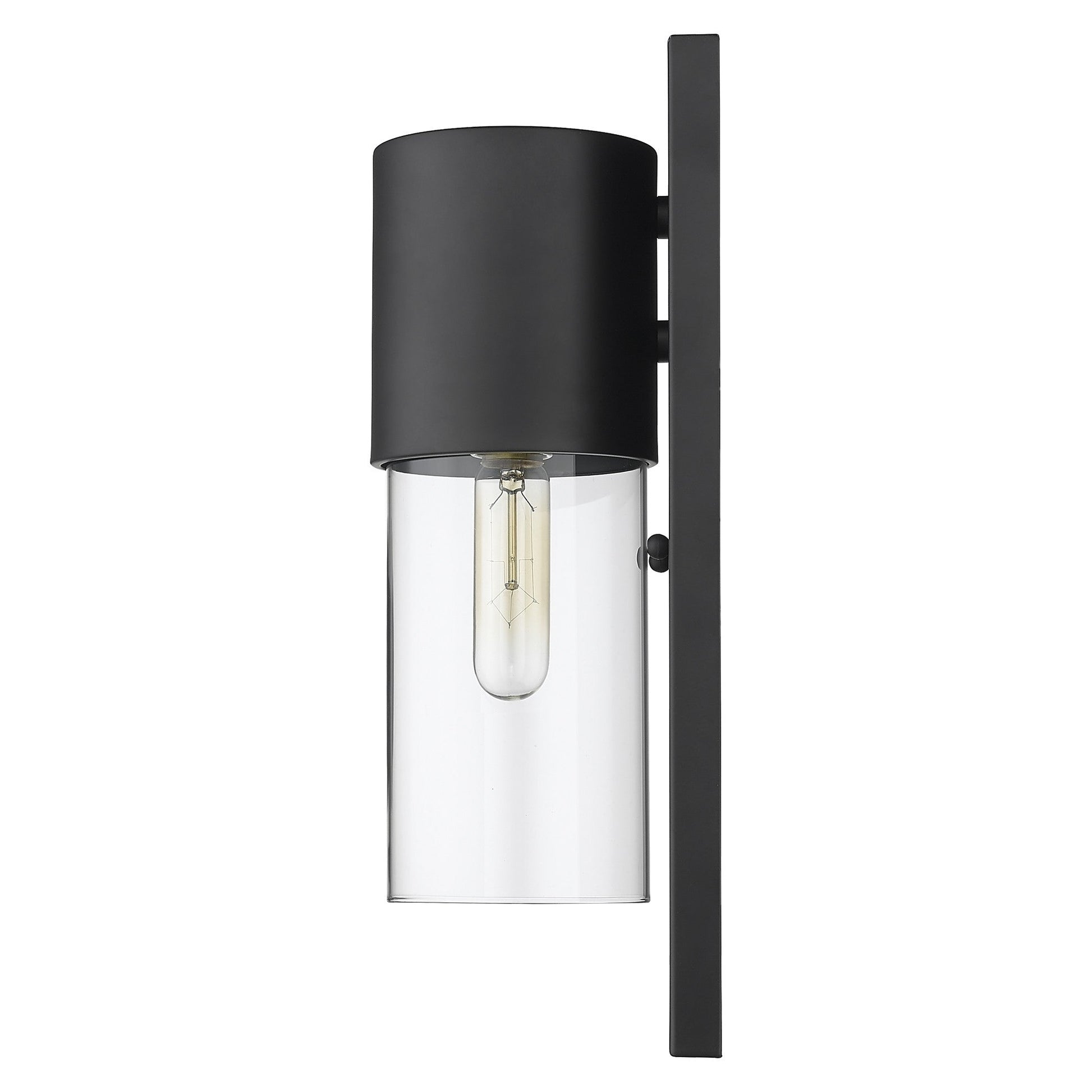 HomeRoots Contemporary Glass Wall Light With Matte Black Finish