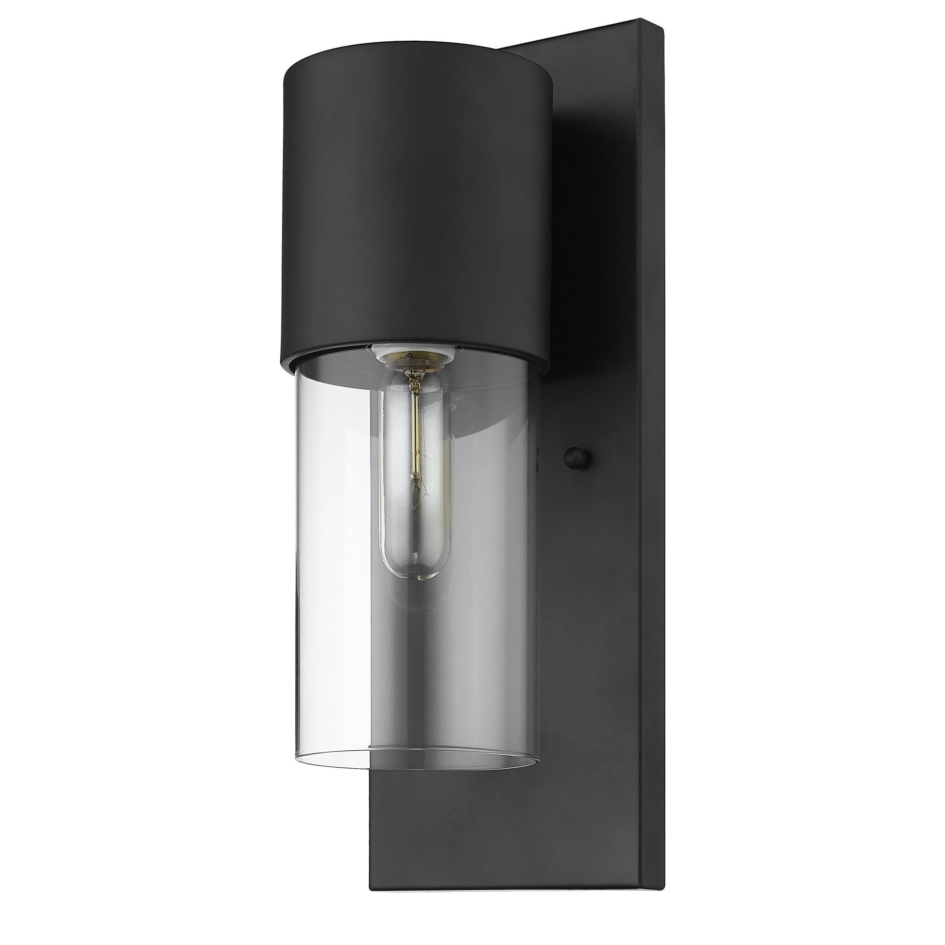 HomeRoots Contemporary Glass Wall Light With Matte Black Finish