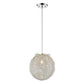 HomeRoots Contemporary Globe Pendant Hanging Light With Silver Finish