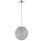 HomeRoots Contemporary Globe Pendant Hanging Light With Silver Finish