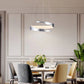 HomeRoots Contemporary LED Circular Spiral Chandelier in Silver Finish