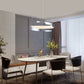 HomeRoots Contemporary LED Circular Spiral Chandelier in Silver Finish