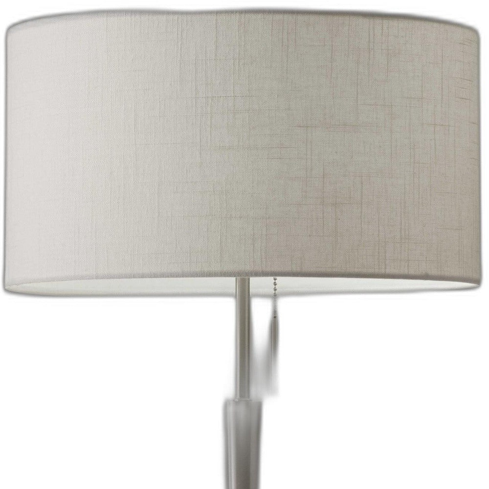 HomeRoots Contemporary Metal Table Lamp With Brushed Steel Finish