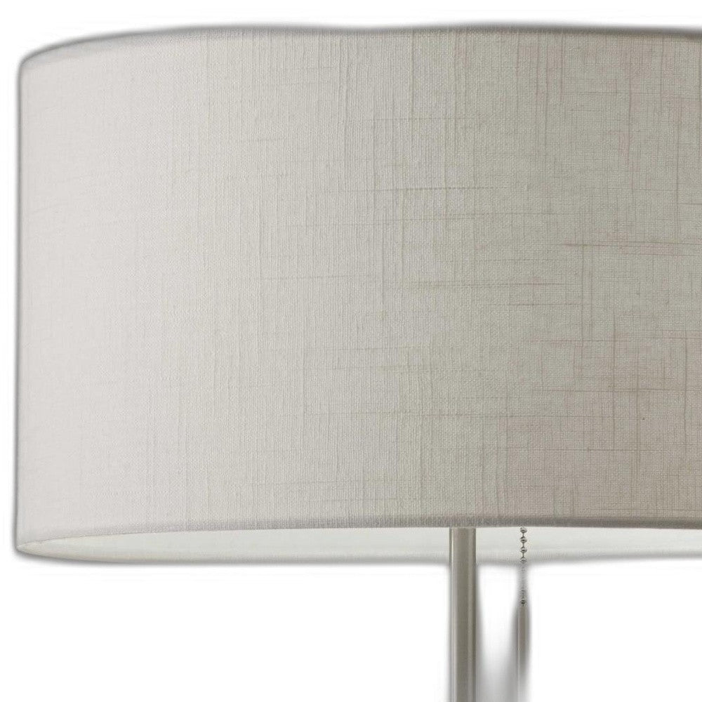 HomeRoots Contemporary Metal Table Lamp With Brushed Steel Finish